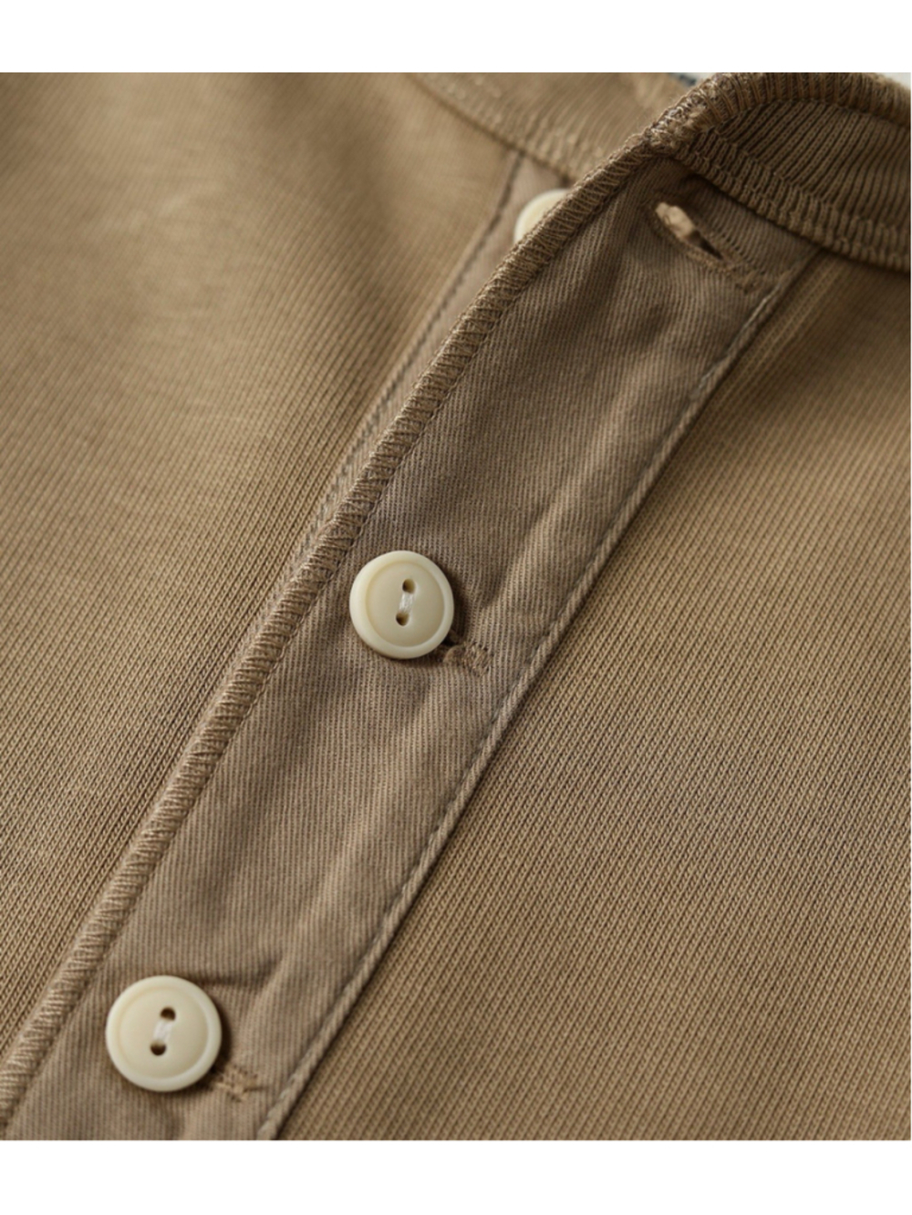 100% Cotton 14 oz Side Closing Henley Shirt Khaki Bronson Mfg Co Long Sleeve XL - Picture 9 of 15